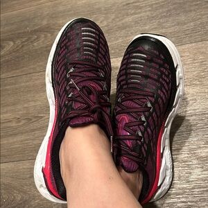 Hoka Women's Black and Purple Athletic Running Shoes